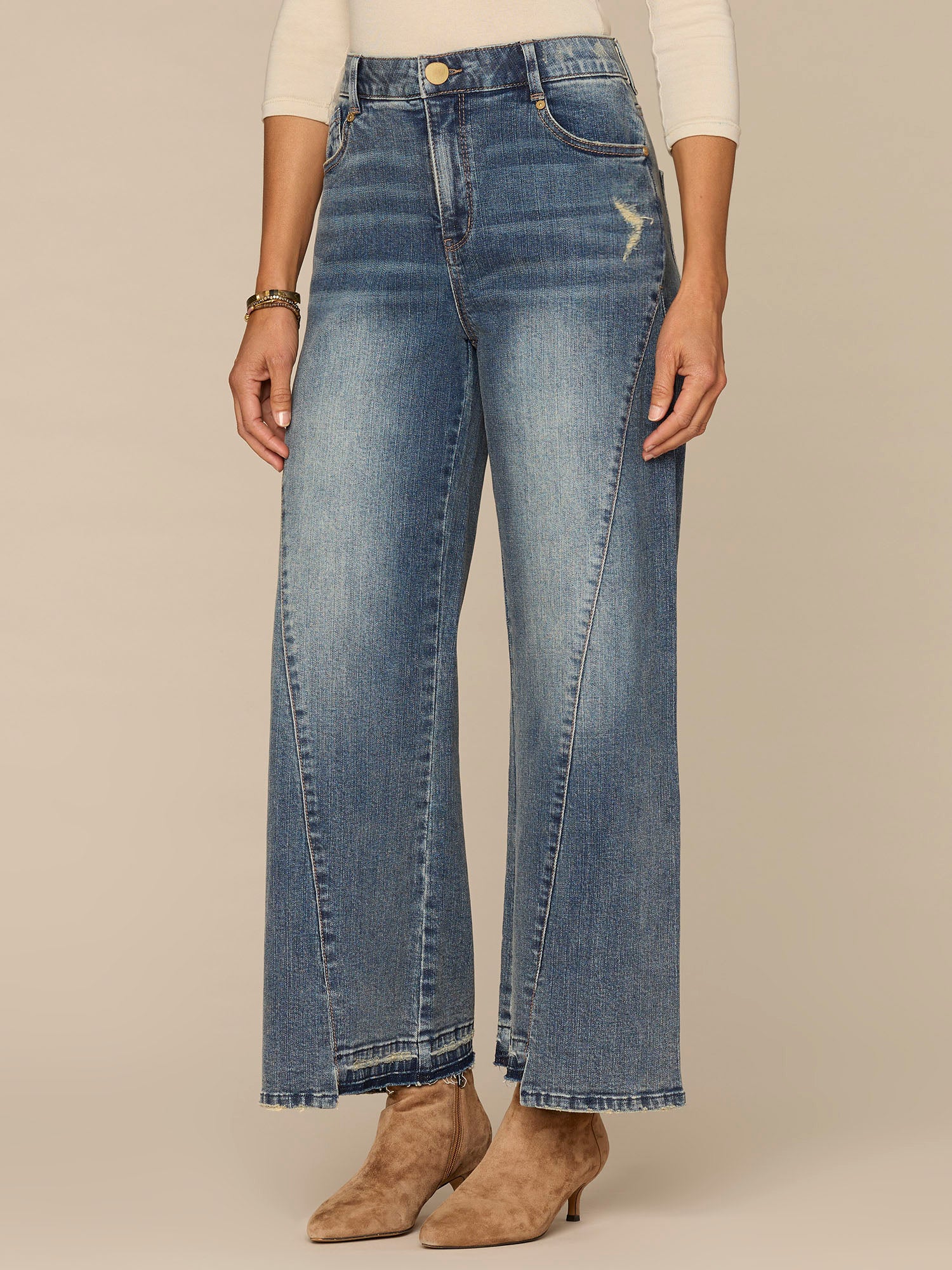Absolution® Skyrise Uneven Release Step Hem Wide Leg Jeans - Image 2