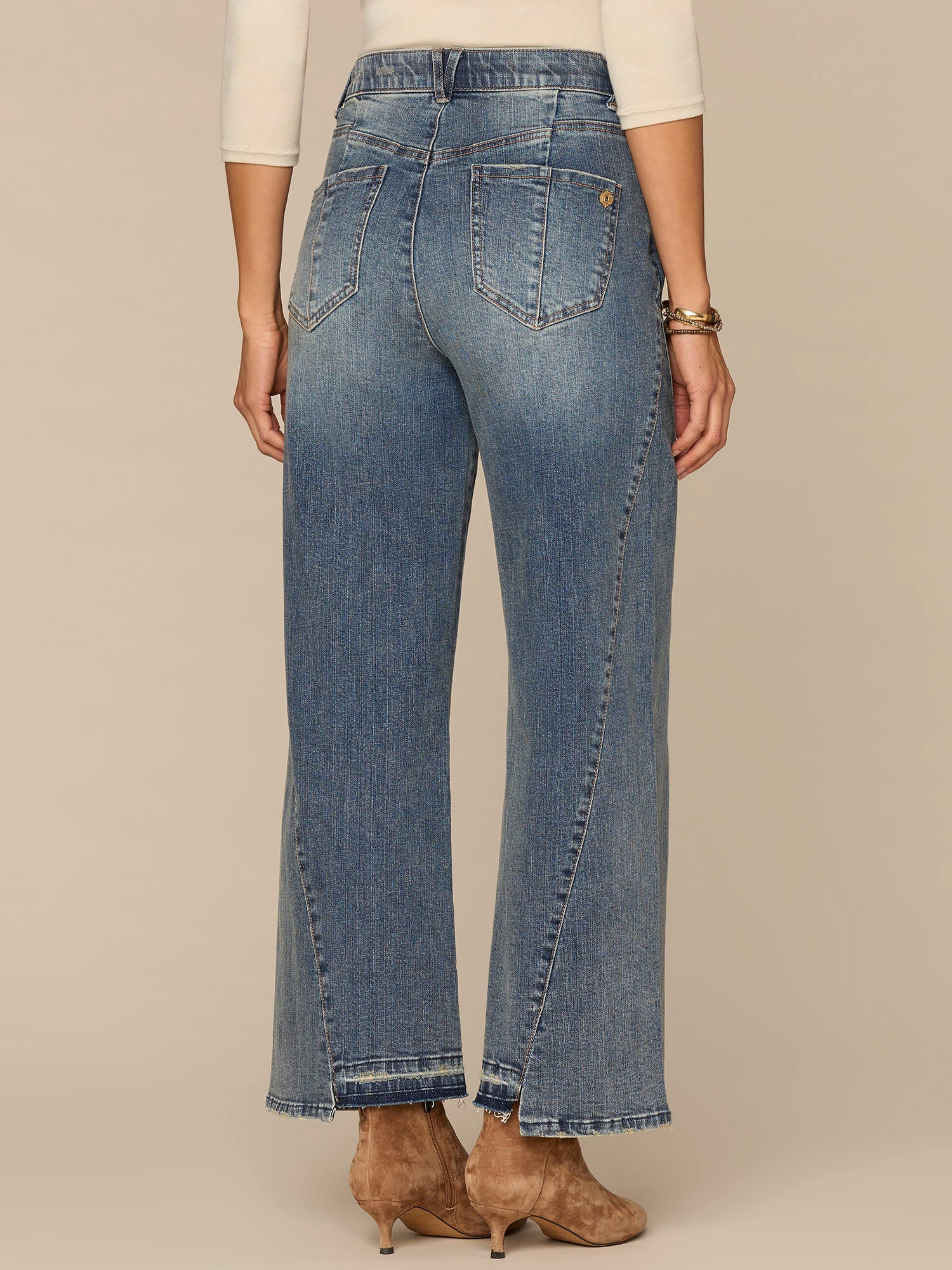 Absolution® Skyrise Uneven Release Step Hem Wide Leg Jeans - Image 4
